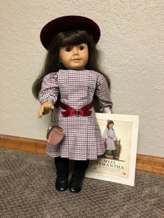 18 " American Girl Pleasant Company Samantha With Dress,  Books And Accessories