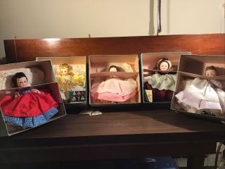 5 Vintage Madame Alexander “little Women” 8” Dolls In Boxes.