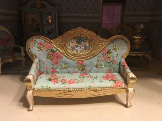 Dollhouse Miniature 1/12 Scale Victorian French Antique Looking Couch & 2 Chairs