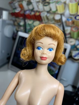 Vintage Midge Barbie Doll Titian Redhead Hair Straight Leg Freckles 1964 - 1966