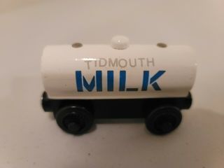 Thomas Wooden Railway Train Tidmouth Milk Tanker Car