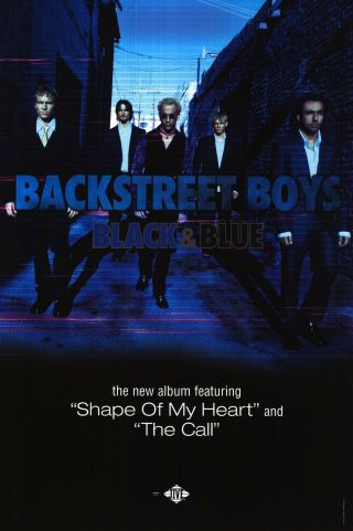Music Poster Backstreet Boys Black & Blue 2000 D/s 2 Sided 24x36 " Nos