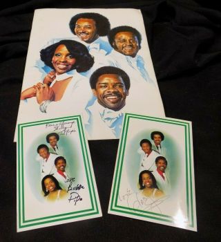 1977 Gladys Knight & The Pips Autographed Program And Postcards -