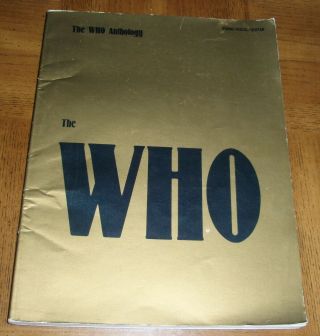 Vintage The Who Music Book - The Who Anthology - 1981 - Piano/vocal/guitar