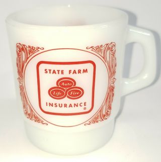 Vintage Fire King State Farm Coffee Mug Like A Good Neighbor Advertising