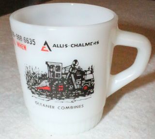 Anchor Hocking Fire King Allis Chalmers Dealer Implement Co Illinois Coffee Mug 2