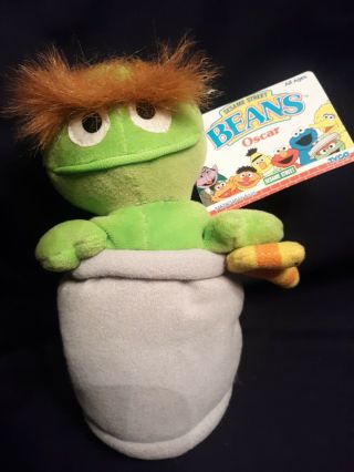 Tyco Sesame Street Beans Oscar The Grouch Bean Bag Plush Toy With Hang Tag 1997