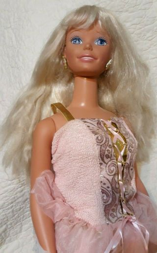 1992 Mattel My Size Barbie Doll 38 " Tall Blond Blue Eyes Extra Hair Piece