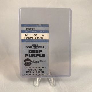 Deep Purple Memorial Coliseum Portland Concert Ticket Stub Vintage April 8 1985
