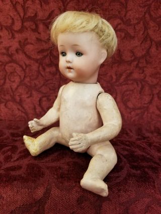Antique German Bisque Head Character Baby Doll 256 Small Size 8 inch Sleep Eyes 2