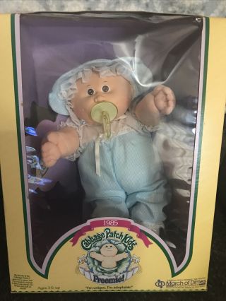 1985 Cabbage Patch Kids Doll With Birth Certificate Preemie Girl