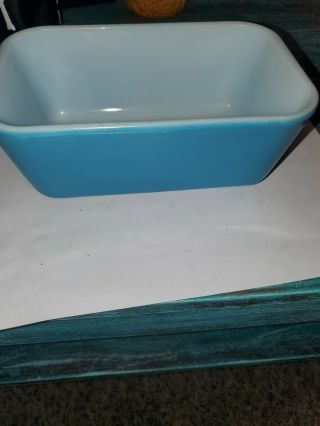 Great Vintage Pyrex 502 Refrigerator Dish In Blue (11)