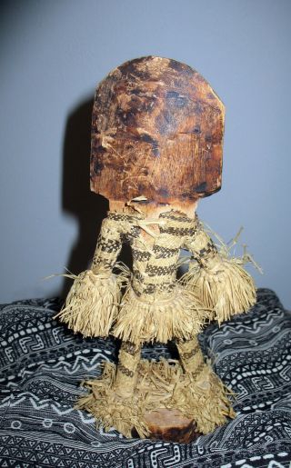 Vintage Ivory Coast Africa Zaouli Dancer Wood Dolls Figurines Handmade Folk Art 3