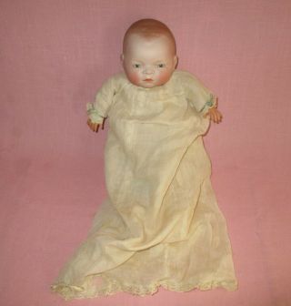 Antique Grace S.  Putnam Bye - Lo German Bisque Head Baby Doll Blue Eyes 1920 
