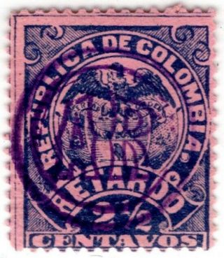Colombia - Acknowledgment Of Receipt - 2.  50c " Ar " On Late Fee Stamp - 1892 Rrr