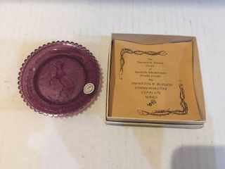 Vintage Purple Colored Pairpoint Cup Plate " Little Joe Otter " Thornton Burgess