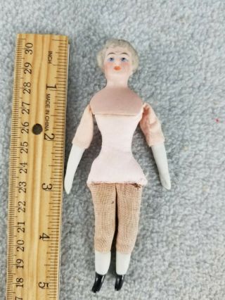 5 " Vintage Bisque Cloth German Miniature Lady Dollhouse Doll Nude To Dress Tlc