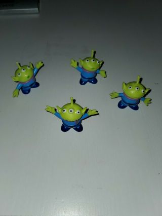 Set Of 4 Disney / Pixar Toy Story Little Green Alien Martians 1.  5 " Mini Figures