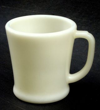 Vintage Fire King D Handle Mug Cup Anchor Hocking Glass Ivory Milk Glass
