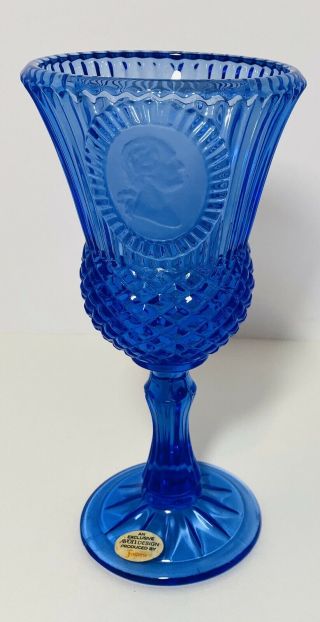 Avon Cobalt Blue Glass Goblet By Fostoria George Washington Vintage