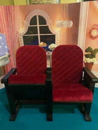 American Girl Doll Retired Red Velvet Theater Theatre Seats Set Molly