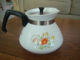 Vintage Corelle Corning Wild Flower Tea Pot With Lid