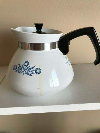 Vintage Corning Ware Blue Cornflower P - 104 Small 6 Cup Teapot Kettle With Lid