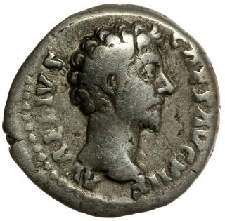 Roman Silver Coin Denarius Marcus Aurelius As Caesar Virtus (ric 433) 18mm Rare