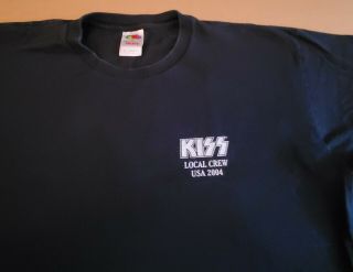 Kiss Local Crew 2004 Staff Tee Shirt Size Xl Rare Limited To Crew Only Vg,