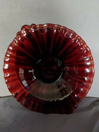 Vintage Mid - Century Ruby Red Glass Anchor Hocking Candy,  Cookie,  Plate Dish