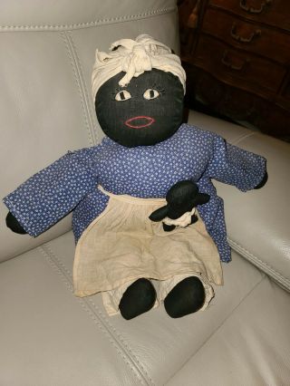 Black Collectible Vintage Doll With Baby Signed And Dated