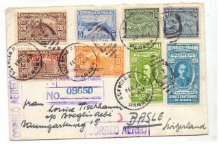 Panama 1935 Ship & Air Reg.  Cover With 16 Stamp Franking