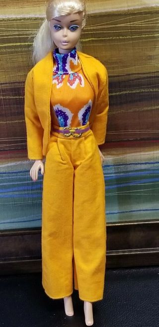 Vintage Mattel Barbie Mod Best Buy Clothes Doll Outfit 3208 Anytime Orange