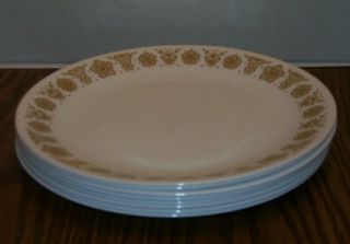 Vintage Corelle Butterfly Gold Lunch Plates 8 1/2” Set Of 8 By Corning
