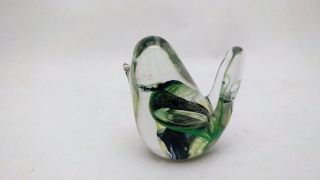 Kerry Art Glass Ireland Bird Paperweight With Swirl Design And Sticker