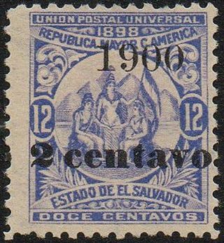 El Salvador 1900 2c/12c (no Wheel Opt) Centavo Singular Scott 228 Sg 402 Mng