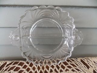 Vintage Cambridge Clear Glass Crystal Caprice Divided Relish Dish Candy Bowl.