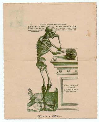 1900´s Paraguay Rare Advertising Cover Stationery,  Skeleton / Skull