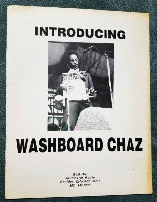 1970s Vintage Washboard Chaz Promotional Brochure Orleans Jazz Swing Music