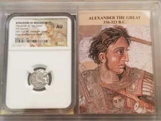 Kingdom Of Macedon Alexander III Drachm NGC AU Ancient Silver Coin 2