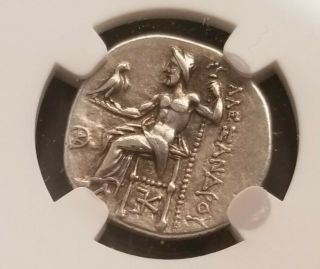 Kingdom Of Macedon Alexander III Drachm NGC AU Ancient Silver Coin 4