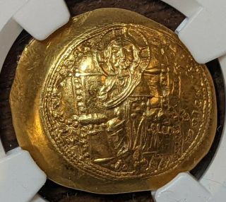 Constantine X AV Gold Histamenon Nomisma Christ Coin (1059 - 67 AD) NGC CHOICE AU 3