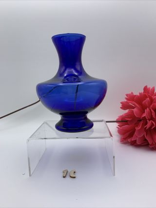 Cobalt Blue Art Deco Vase 6 1/4”