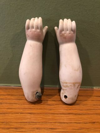 Antique Bisque Porcelain Doll Lower Arms & Hands
