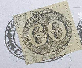 Brazil Stamp Olho De Boi 60 RÉis - 1843 - 02 Cancel“ Cidade De Campos " No Flaws