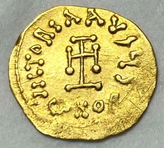 Ancient Byzantine Gold Coin Constans Ii - 641 - 688 Ad.  Tremissis - Detail