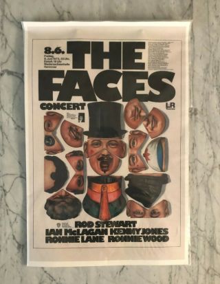 Rod Stewart & Faces At Germany Concert Poster 1973