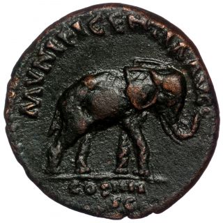 Roman Bronze Coin As - Antoninus Pius - Elephant (ric 862) Ae26 10,  28g Scarce