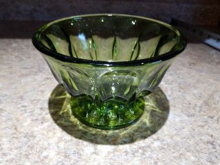 Vintage Olive Green Footed Compote No Lid Depression Glass Candy Dish Nuts