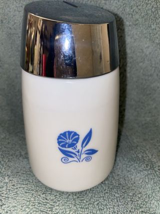 Vintage Milk Glass Blue Cornflower Sugar Dispenser